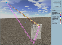 Il valore di campo elettrico all'interno dell'edificio è stato ottenuto considerando i possibili raggi diretti , i raggi riflessi dai muri, i raggi diffratti dagli spigoli, i diffratti-riflessi, i riflessi-diffratti, i doppiamente riflessi e i raggi triplicemente riflessi (contributo del terzo ordine).