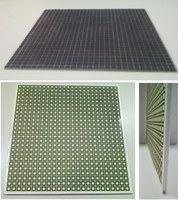 Thin narrowband absorber realized with a resistive patch FSS (thickness 2 mm) and wideband absorbers realized with a resistive square loop FSS (thickness 5 mm)