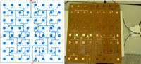 Layout e prototipo di un array focalizzato in campo vicino, composto da 8x8 patch quadrati alimentati a microstriscia e operante a 2.4GHz